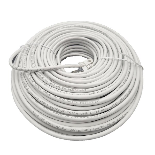 Micro Connector 200 ft. CAT 6A Industrial outdoor Rated Shielded Ethernet Cable, White E09-200W-OUT - main